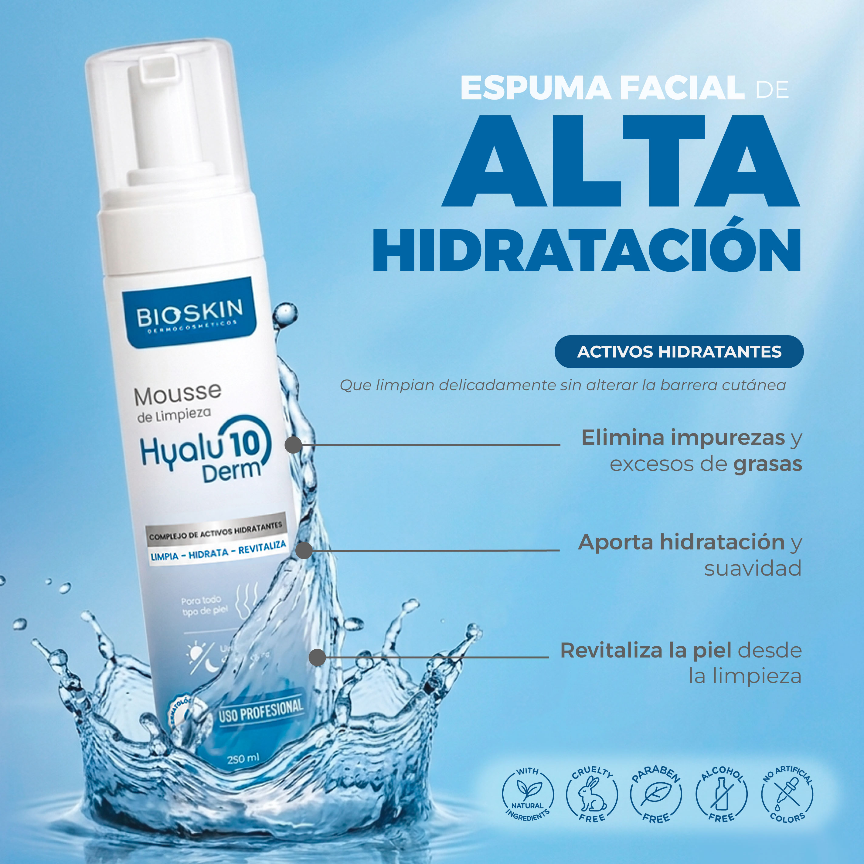 Mousse de limpieza Hyaluderm (250ml)